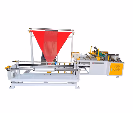 プラスチックフィルム巻き戻し折り機